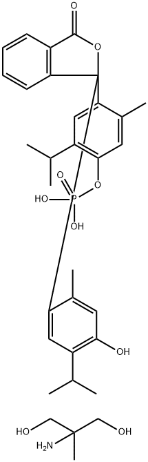 THYMOLPHTHALEIN MONOPHOSPHORIC ACID, DI-2-AMINO-2-METHYL-1,3-PROPANEDIOL SALT 구조식 이미지