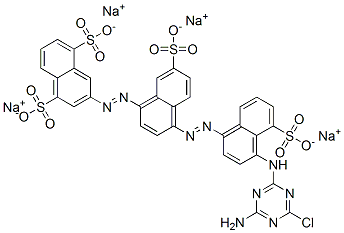 tetrasodium 3-[[4-[[4-[(4-amino-6-chloro-1,3,5-triazin-2-yl)amino]-5-sulphonato-1-naphthyl]azo]-7-sulphonato-1-naphthyl]azo]naphthalene-1,5-disulphonate 구조식 이미지