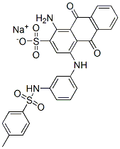 1-Amino-9,10-dihydro-4-[[3-[[(4-methylphenyl)sulfonyl]amino]phenyl]amino]-9,10-dioxo-2-anthracenesulfonic acid sodium salt Structure