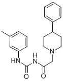1-Piperidineacetamide, N-(((3-methylphenyl)amino)carbonyl)-4-phenyl- 구조식 이미지