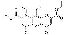 4H-Pyrano[3,2-g]quinoline-2,8-dicarboxylic acid, 9-ethyl-6,9-dihydro-4,6-dioxo-10-propyl-, 2,8-diethyl ester 구조식 이미지