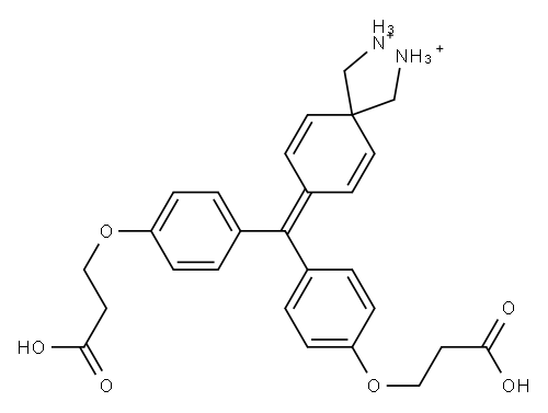 [4-[4,4'-bis(2-carboxyethoxy)benzhydrylidene]cyclohexa-2,5-dien-1-ylidene]dimethylammonium 구조식 이미지