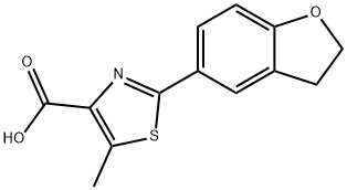 2-(2,3-DIHYDRO-1-BENZOFURAN-5-YL)-4-METHYL-1,3-THIAZOLE-5-CARBOXYLIC ACID 구조식 이미지