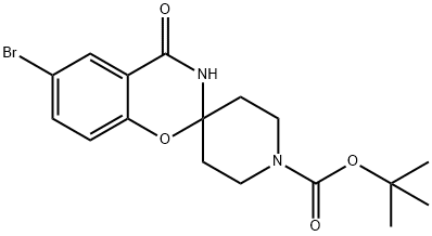 TERT-BUTYL 6-BROMO-4-OXO-3,4-DIHYDRO-1'H-SPIRO[1,3-BENZOXAZINE-2,4'-PIPERIDINE]-1'-CARBOXYLATE 구조식 이미지