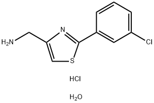 [2-(3-CHLOROPHENYL)-1,3-THIAZOL-4-YL]METHANAMINE HYDROCHLORIDE MONOHYDRATE Structure