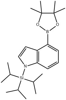 4-(4,4,5,5-TETRAMETHYL-1,3,2-DIOXABOROLAN-2-YL)-1-(TRIISOPROPYLSILYL)-1H-INDOLE 구조식 이미지