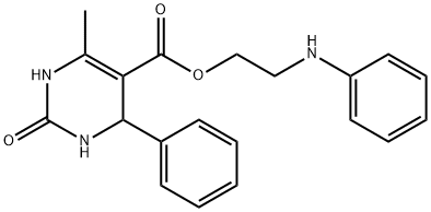 5-Pyrimidinecarboxylic acid, 1,2,3,4-tetrahydro-6-methyl-2-oxo-4-pheny l-, 2-(phenylamino)ethyl ester 구조식 이미지