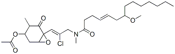 N-[3-(4-Acetoxy-3-methyl-2-oxo-7-oxabicyclo[4.1.0]heptan-1-yl)-2-chloro-2-propenyl]-7-methoxy-N-methyl-4-tetradeceneamide 구조식 이미지