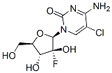 2'-fluoro-5-chloro-1-beta-D-arabinofuranosylcytosine 구조식 이미지