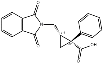 (Z)-1-Phenyl-2-(phthalimidomethyl)cyclopropanecarboxylic acid 구조식 이미지
