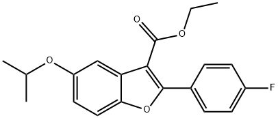 3-Benzofurancarboxylic acid, 2-(4-fluorophenyl)-5-(1-Methylethoxy)-, ethyl ester 구조식 이미지