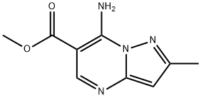 Pyrazolo[1,5-a]pyrimidine-6-carboxylic acid, 7-amino-2-methyl-, methyl ester (9CI) Structure