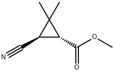 Cyclopropanecarboxylic acid, 3-cyano-2,2-dimethyl-, methyl ester, trans- (9CI) 구조식 이미지
