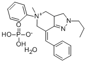 2H-Pyrazolo(4,3-c)pyridine, 3,3a,4,5,6,7-hexahydro-5-methyl-5-phenyl-7 -(phenylmethylene)-2-propyl-, phosphate, hydrate (1:1:1) 구조식 이미지