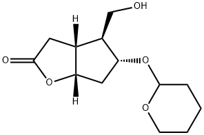 2H-Cyclopenta[b]furan-2-one, hexahydro-4-(hydroxymethyl)-5-[(tetrahydro-2H-pyran-2-yl)oxy]-, (3aR,4S,5R,6aS)- 구조식 이미지