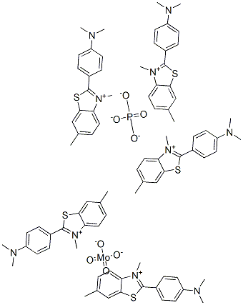 Benzothiazolium, 2-[4-(dimethylamino)phenyl]-3,6-dimethyl-, molybdatephosphate Structure