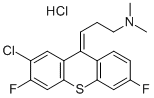 1-프로판아민,3-(2-클로로-3,6-디플루오로-9H-티옥산텐-9-일리덴)-N,N-디메틸-,염산염 구조식 이미지