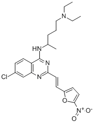 Quinazoline, 7-chloro-4-(4-(diethylamino)-1-methylbutylamino)-2-(2-(5- nitrofuryl)vinyl)- Structure