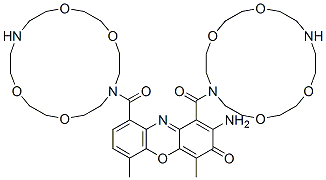 7,7'-[(2-Amino-4,6-dimethyl-3-oxo-3H-phenoxazine-1,9-diyl)dicarbonyl]bis(1,4,10,13-tetraoxa-7,16-diazacyclooctadecane) Structure