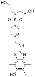 Benzenesulfonamide,  N,N-bis(2-hydroxyethyl)-4-[[(6-hydroxy-4,5,7-trimethyl-2-benzothiazolyl)amino]methyl]- 구조식 이미지