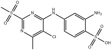 2-amino-4-[[5-chloro-6-methyl-2-(methylsulphonyl)-4-pyrimidinyl]amino]benzenesulphonic acid 구조식 이미지