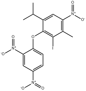 2-iodo-6-isopropyl-3-methyl-2',4,4'-trinitrodiphenyl ether 구조식 이미지