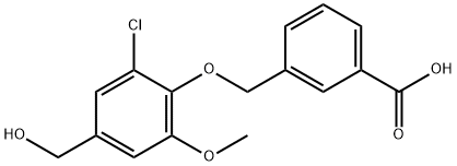 3-[[2-CHLORO-4-(HYDROXYMETHYL)-6-METHOXYPHENOXY]METHYL]-BENZOIC ACID Structure