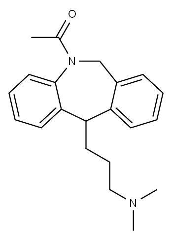 6,11-Dihydro-5-acetyl-11-(3-dimethylaminopropyl)-5H-dibenz[b,e]azepine 구조식 이미지