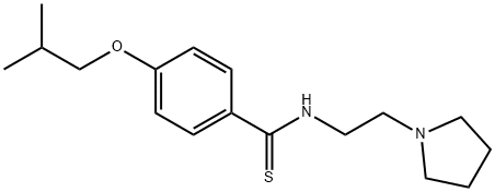 p-Isobutoxy-N-[2-(1-pyrrolidinyl)ethyl]benzothioamide Structure