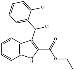 3-[클로로(2-클로로페닐)메틸]-1H-인돌-2-카르복실산에틸에스테르 구조식 이미지