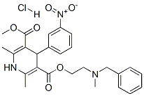 2-[benzyl(methyl)amino]ethyl methyl 1,4-dihydro-2,6-dimethyl-4-(m-nitrophenyl)pyridine-3,5-dicarboxylate hydrochloride Structure