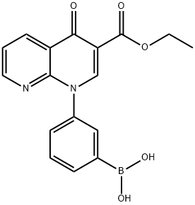 1,8-나프티리딘-3-카르복실산,1-(3-BORONOPHENYL)-1,4-DIHYDRO-4-OXO-,3-ETHYLESTER 구조식 이미지