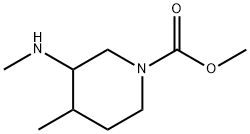 1-Piperidinecarboxylic  acid,  4-methyl-3-(methylamino)-,  methyl  ester 구조식 이미지