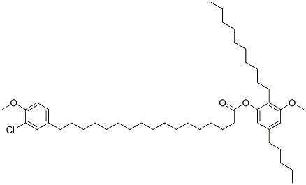 17-(3-Chloro-4-methoxyphenyl)heptadecanoic acid 2-decyl-3-methoxy-5-pentylphenyl ester 구조식 이미지