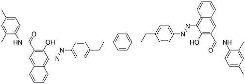 4,4'-[phenylene-1,4-bis(ethylenephenylene-1,4-azo)]bis[N-(2,4-dimethylphenyl)-3-hydroxynaphthalene-2-carboxamide] 구조식 이미지