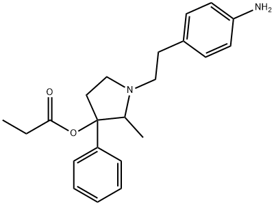 1-(p-아미노페네틸)-2-메틸-3-페닐피롤리딘-3-올프로피오네이트 구조식 이미지