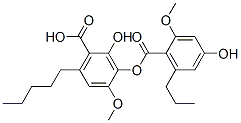 2-Hydroxy-3-[(4-hydroxy-2-methoxy-6-propylbenzoyl)oxy]-4-methoxy-6-pentylbenzoic acid 구조식 이미지