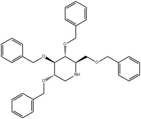 Piperidine,3,4,5-tris(phenylmethoxy)-2-[(phenylmethoxy)methyl]-,(2R,3R,4R,5S)- 구조식 이미지