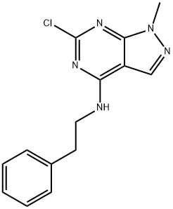 3-chloro-9-methyl-N-phenethyl-2,4,8,9-tetrazabicyclo[4.3.0]nona-1,3,5, 7-tetraen-5-amine 구조식 이미지