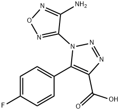 1-(4-Amino-1,2,5-oxadiazol-3-yl)-5-(fluorophenyl)-1H-1,2,3-triazole-4-carboxylic 구조식 이미지