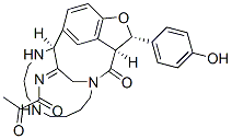 (3S,3aS,15S)-3,3a,6,7,8,9,10,11,12,13,14,15-Dodecahydro-3-(4-hydroxyphenyl)-4H-1,16-etheno-5,15-(propaniminoethano)furo[3,4-l][1,5,10]triazacyclohexadecine-4,21-dione Structure