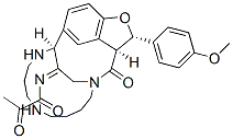 (3S,3aS,15S)-3,3a,6,7,8,9,10,11,12,13,14,15-Dodecahydro-3-(4-methoxyphenyl)-4H-1,16-etheno-5,15-(propaniminoethano)furo[3,4-l][1,5,10]triazacyclohexadecine-4,21-dione 구조식 이미지