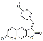 (2E)-3-[(3Z)-3-(4-Methoxybenzylidene)-2-oxo-2,3-dihydro-1-benzofuran-5 -yl]-2-propenoic acid 구조식 이미지