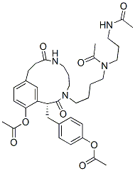 N-(3-Acetylaminopropyl)-N-[4-[(2R)-15-acetyloxy-2-[(4-acetyloxyphenyl)methyl]-3,9-dioxo-4,8-diazabicyclo[10.3.1]hexadeca-1(16),12,14-trien-4-yl]butyl]acetamide 구조식 이미지
