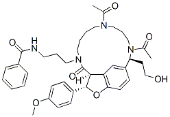 N-[3-[(3S,3aS,15S)-10,14-Diacetyl-3a,4,6,7,8,9,10,11,12,13,14,15-dodecahydro-15-(2-hydroxyethyl)-3-(4-methoxyphenyl)-4-oxo-1,16-ethenofuro[3,4-l][1,5,10]triazacyclohexadecin-5(3H)-yl]propyl]benzamide 구조식 이미지