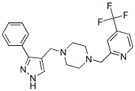 PIPERAZINE, 1-[(3-PHENYL-1H-PYRAZOL-4-YL)METHYL]-4-[[4-(TRIFLUOROMETHYL)-2-PYRIDINYL]METHYL]- Structure