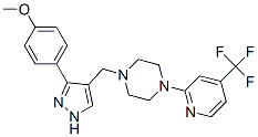 PIPERAZINE, 1-[[3-(4-METHOXYPHENYL)-1H-PYRAZOL-4-YL]METHYL]-4-[4-(TRIFLUOROMETHYL)-2-PYRIDINYL]- Structure