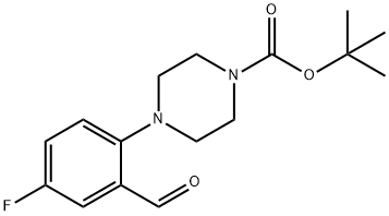 2-(4-BOC-PIPERAZINO-1-YL)-5-FLUOROBENZALDEHYDE Structure