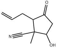 5-Hydroxy-1-methyl-3-oxo-2-(2-propenyl)cyclopentanecarbonitrile 구조식 이미지