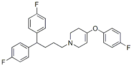1-(4,4-bis(4-fluorophenyl)butyl)-4-(4-fluorophenoxy)-1,2,3,6-tetrahydropyridine 구조식 이미지
